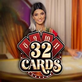32 Cards online game logo by Ezugi on spinmachoo.com